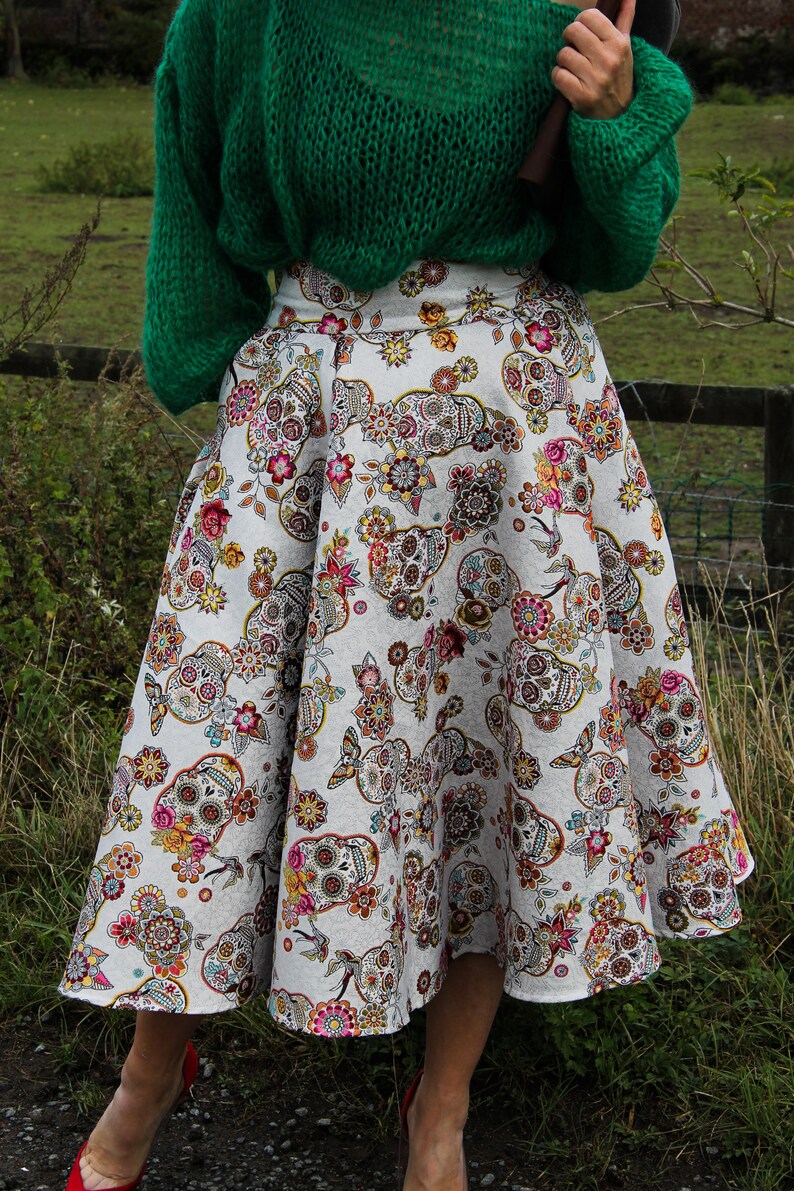 Full Circle Midi Skirt Ladies Skirts With Pockets High Waist Etsy Canada