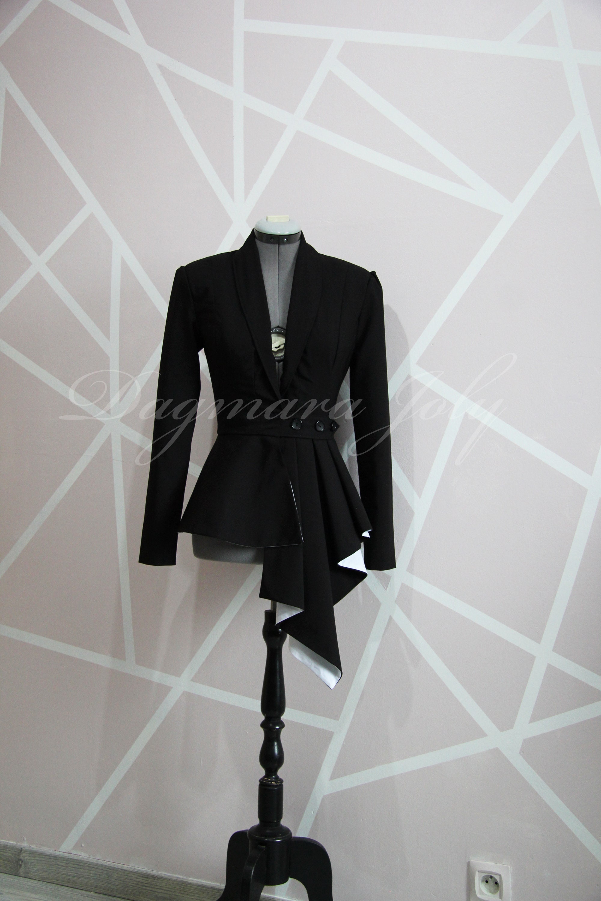 long peplum blazer