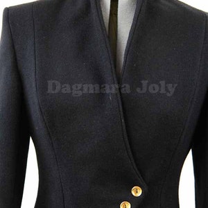 Woman Asymmetrical black jacket, fitted black jacket, minimalist ladies jacket, asymmetric jacket, ladies clothes, ladies jacket image 4