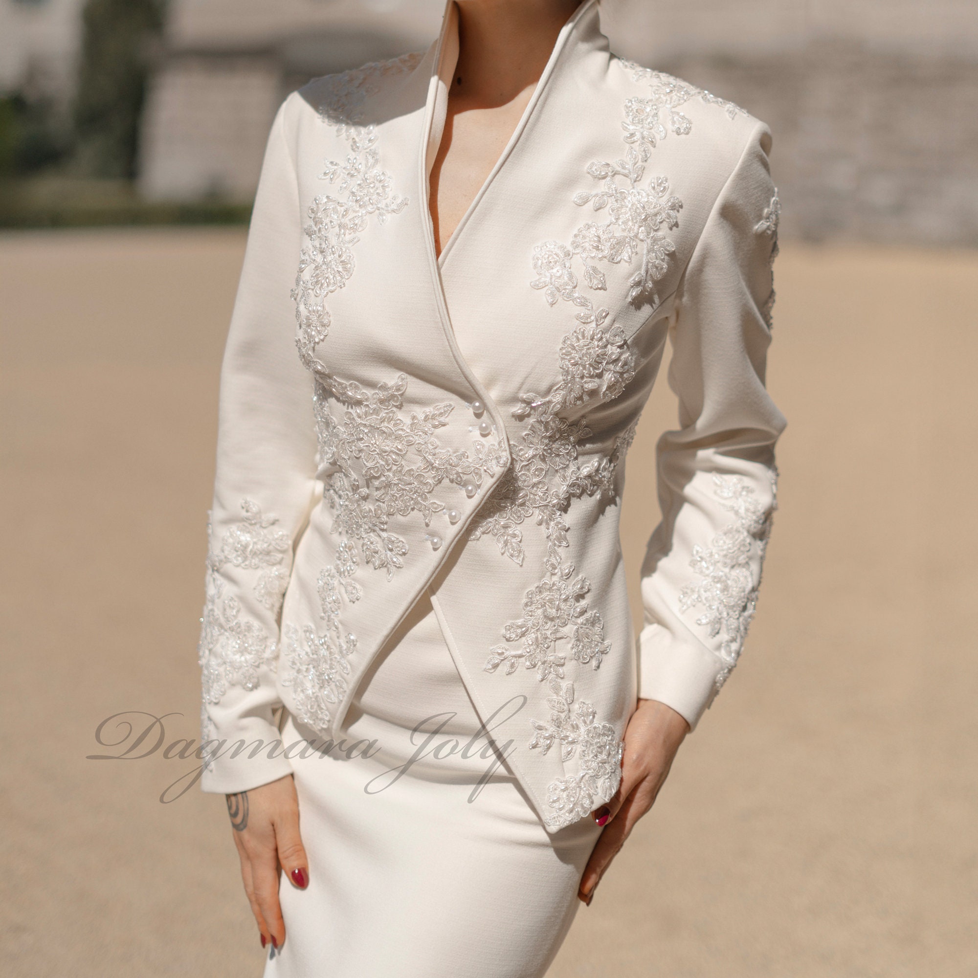 Jacket and skirt cheap set for wedding