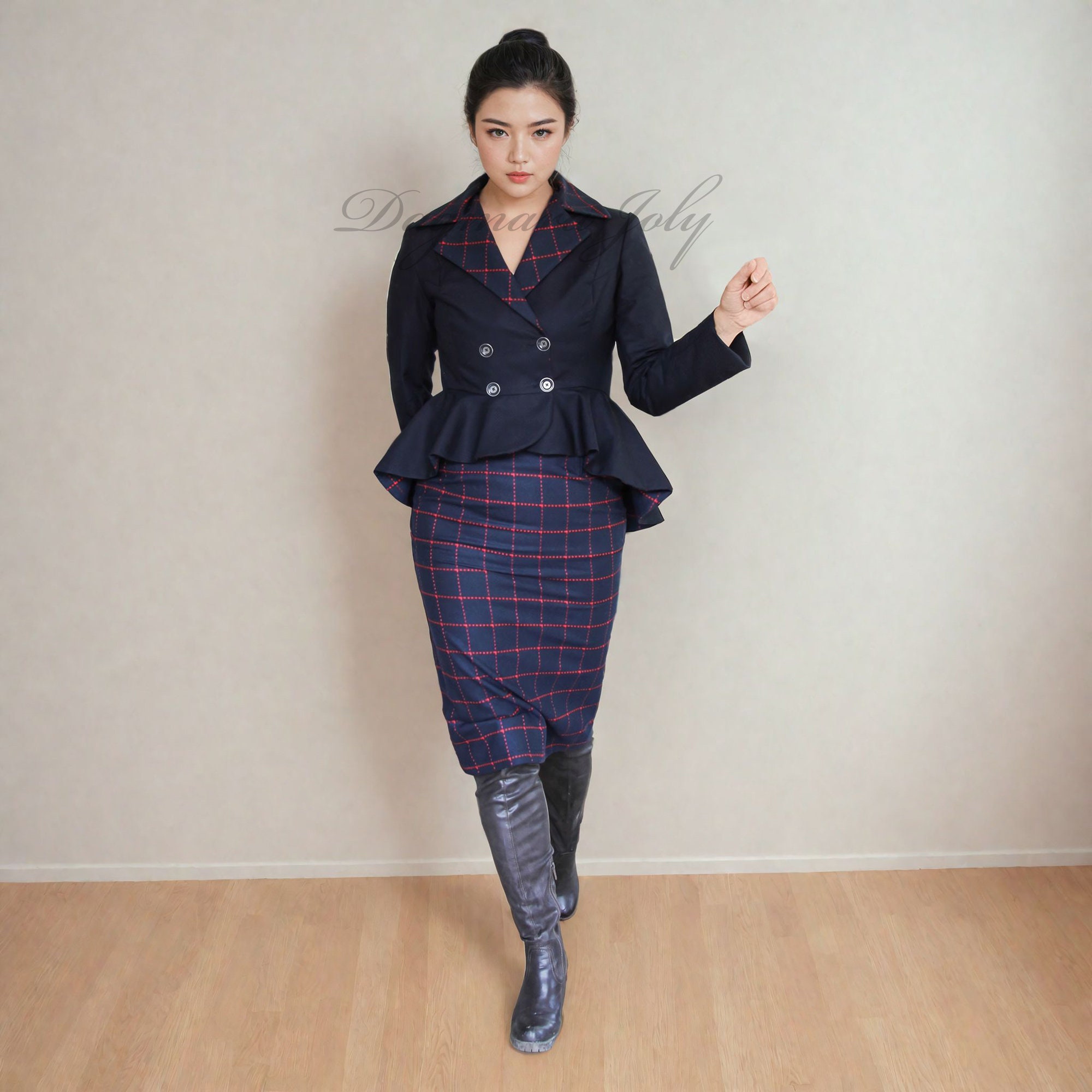 Double breasted peplum jacket deals