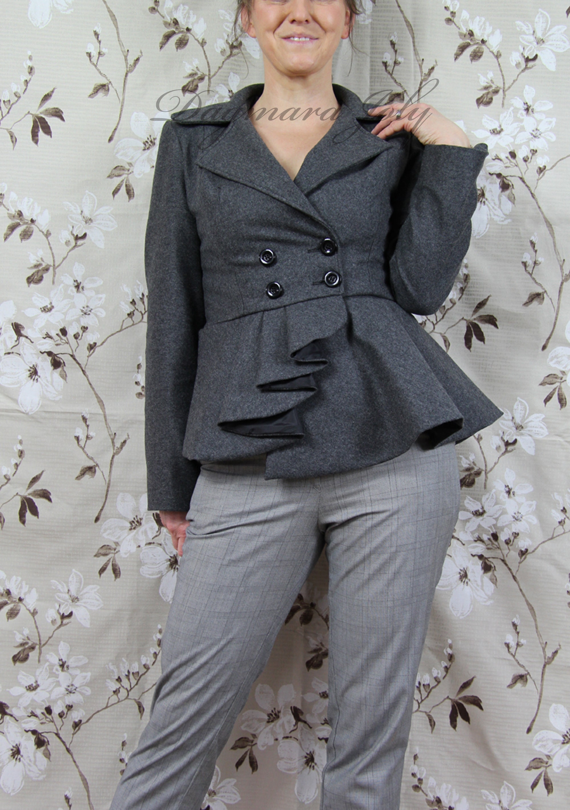 Grey peplum hotsell blazer