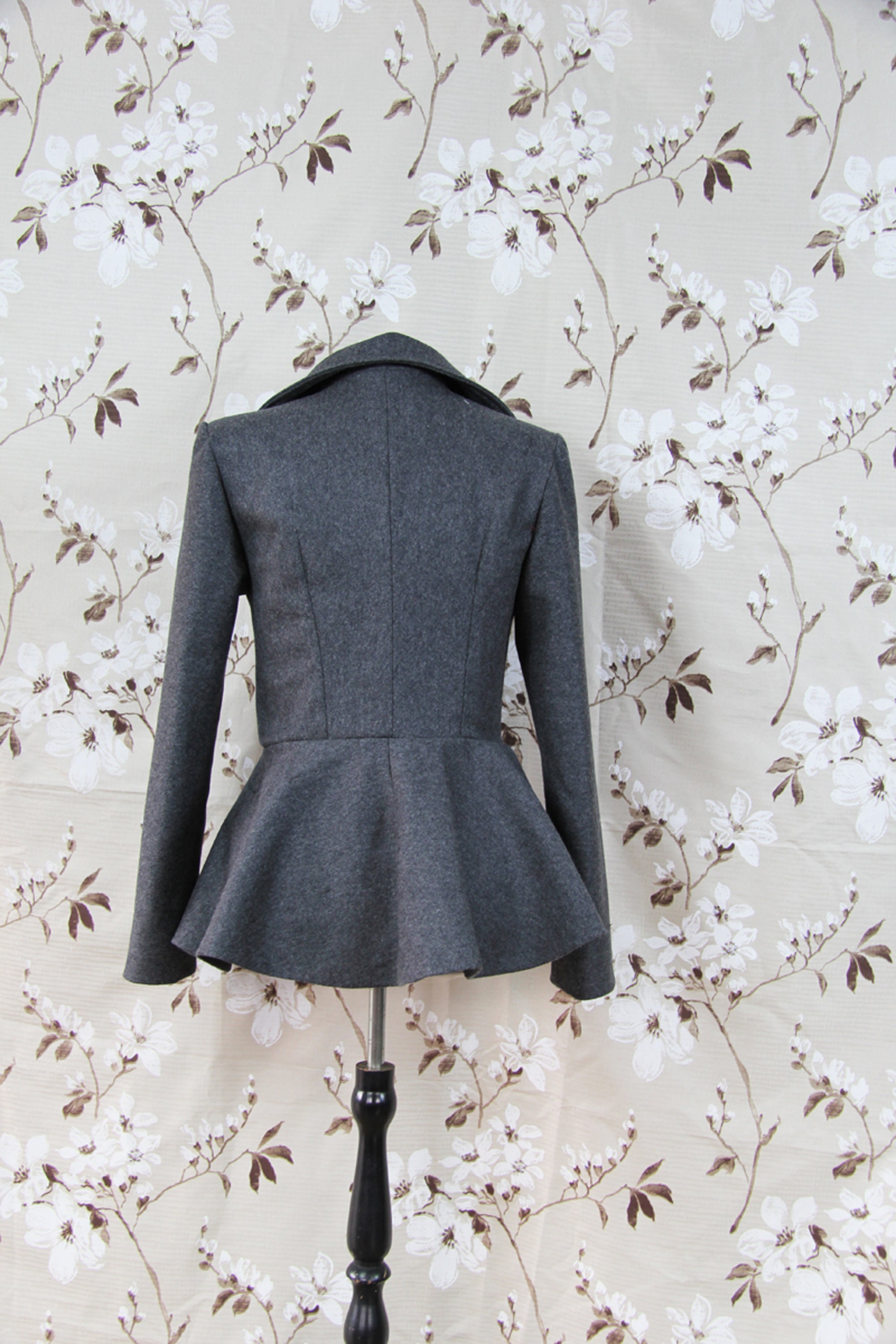Woman Slim Fit Peplum Jacket Women Clothes Gray Jacket Peplum Tailored Blazer Business Clothes Women Double Breasted Peplum Jacket Etsy