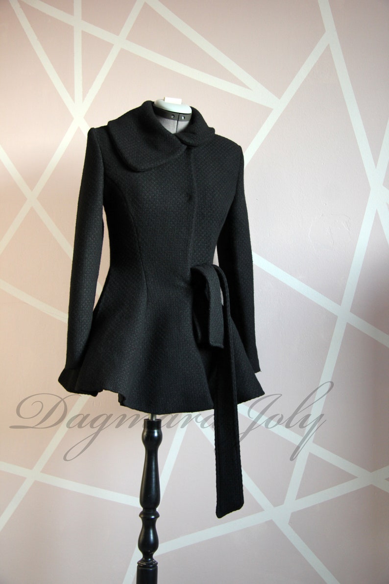 Women Short Wrap Coat Big Collar Coat Womens Coat Bordeaux - Etsy