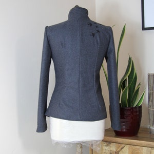 Veste grise femme, Veste asymétrique femme, veste bureau femme, veste grise, blazer gris femme, vêtement femme image 6