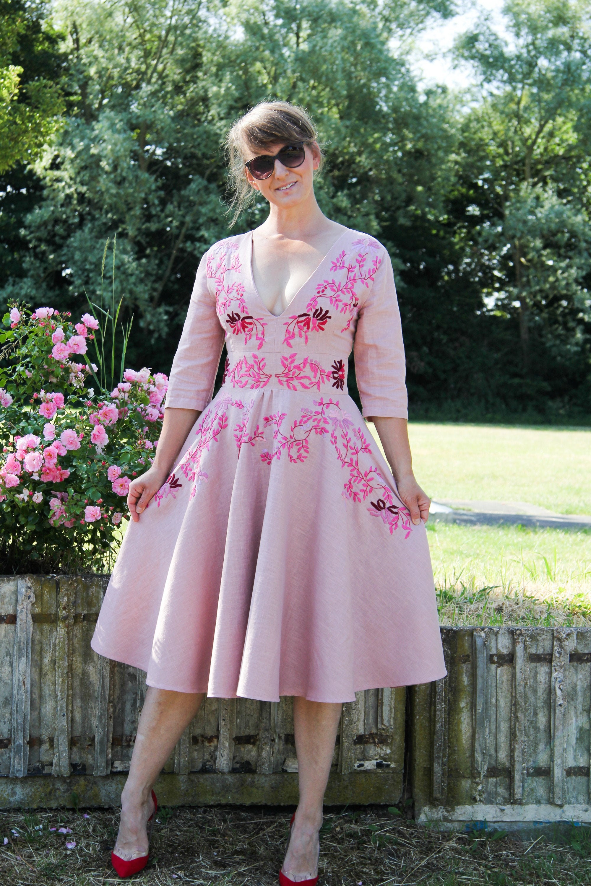 Satin Robe Cocktail Rose PoudrÃ© Dentelle Robe De SoirÃ©e Rose