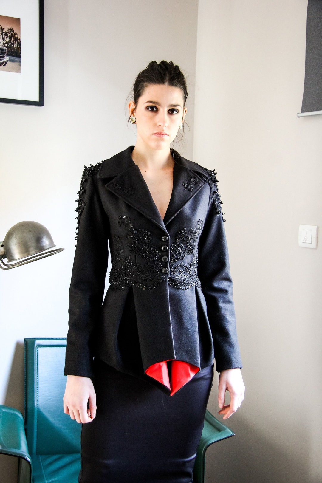 Woman Peplum Black Jacket Ladies Black Jacket Peplum Jacket Etsy