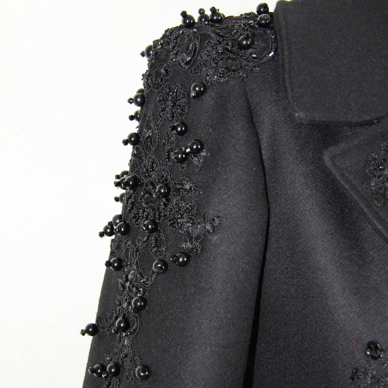 Woman peplum black jacket, ladies black jacket, peplum jacket, women clothes, womens wear, asymmetrical jacket evening wear image 6