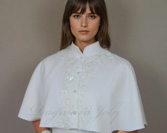 Crepe Bridal Cape: Modern Wedding Dress Topper