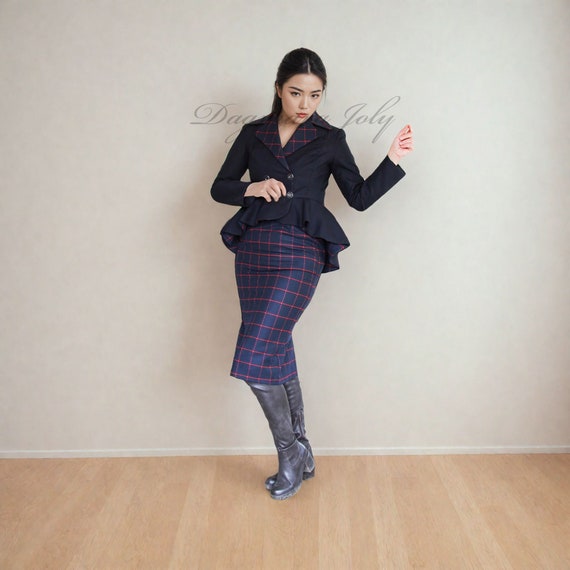 Navy peplum skirt hotsell