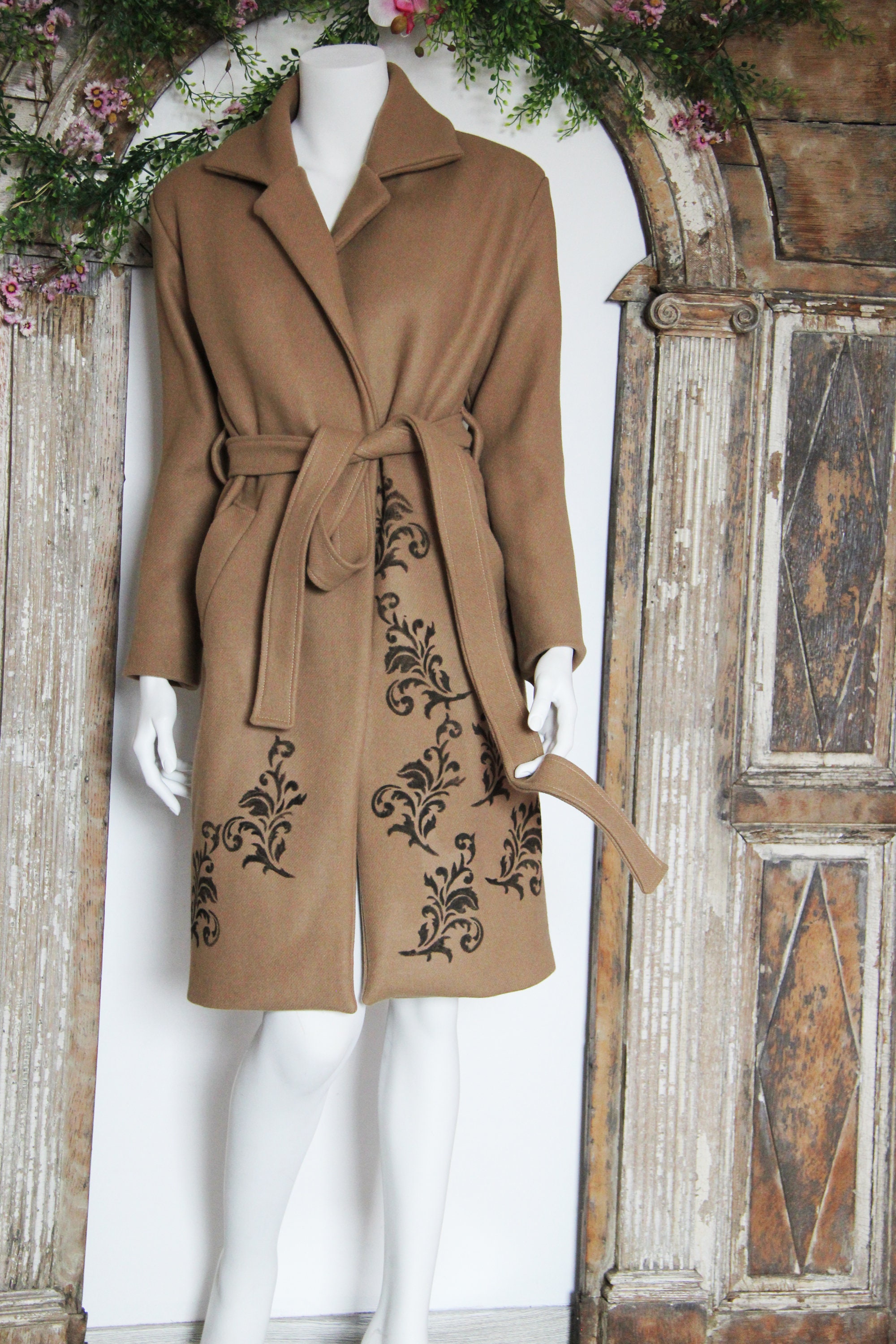 knee length camel coat