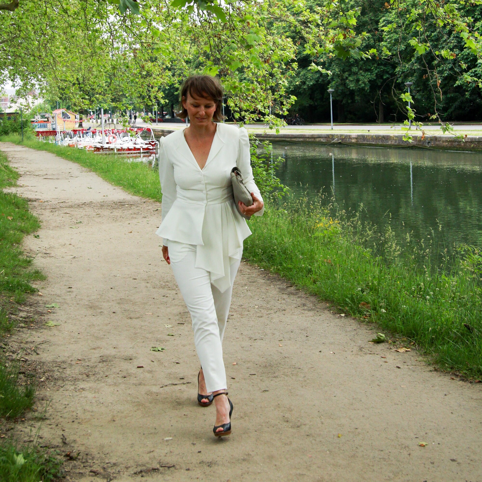 Ivory Asymmetrical Peplum Jacket Peplum Blazer Women Clothing