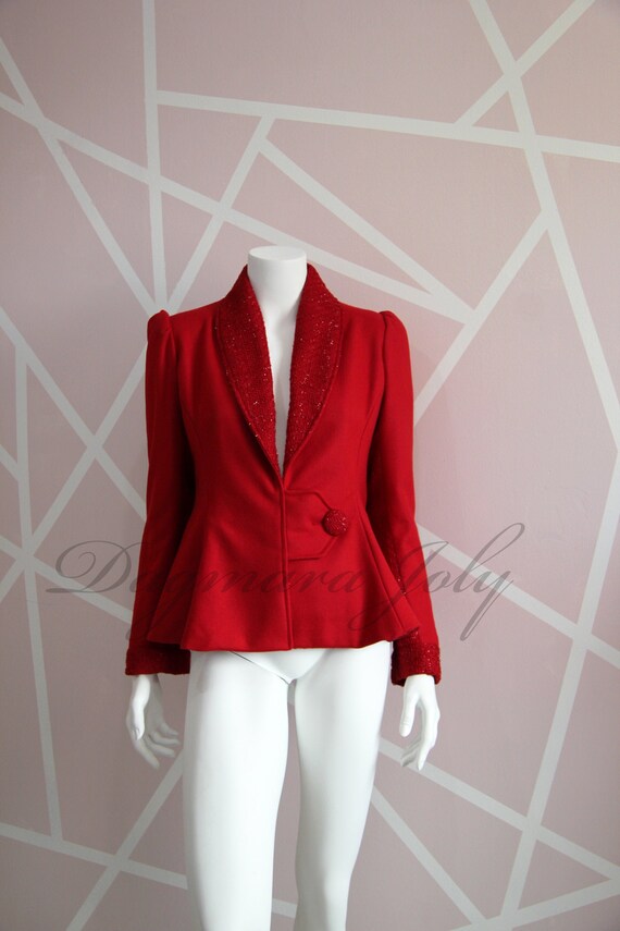 red tuxedo jacket womens