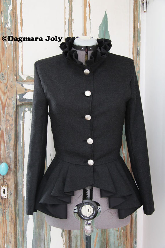 high low peplum blazer