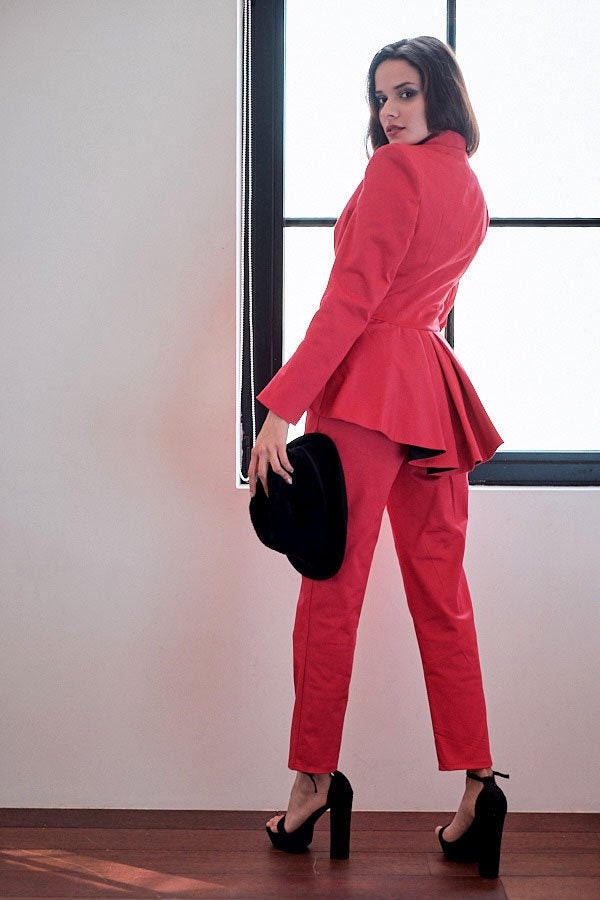 tailored red blazer