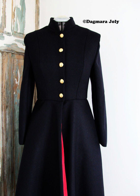 ladies black knee length coat