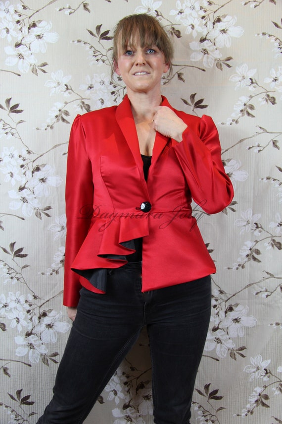 Pericia rifle oscuro Chaqueta roja ajustada para mujer chaqueta peplum ropa de - Etsy México