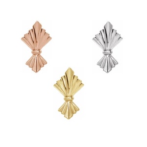 14K 18k Gold,Platinum or Silver 7.3mm Decorative Bow Hidden Bail with Ring