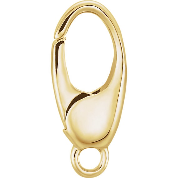 14K Gold OR .925 Silver Oval Triggerless Lobster Clasp Carabiner Charm Holder