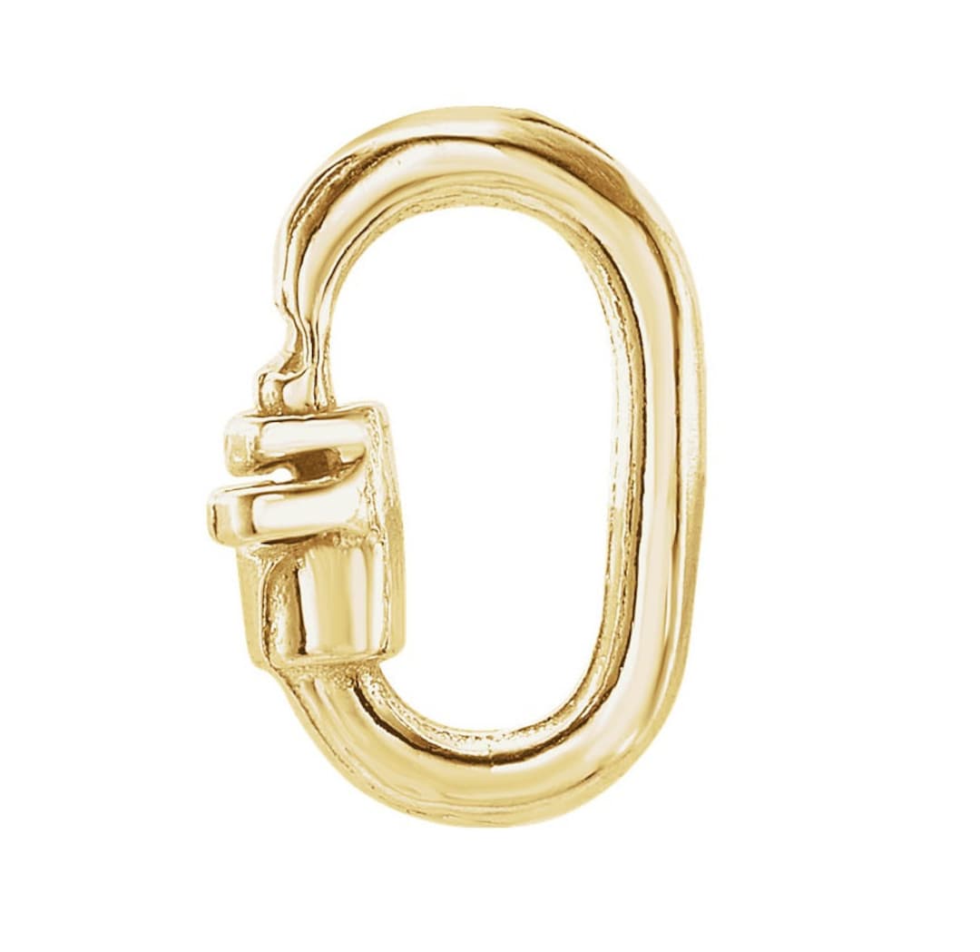 14K Yellow Gold or .925 Sterling Silver Oval Link Lock Jump Ring Bail Enhancer for Pendant