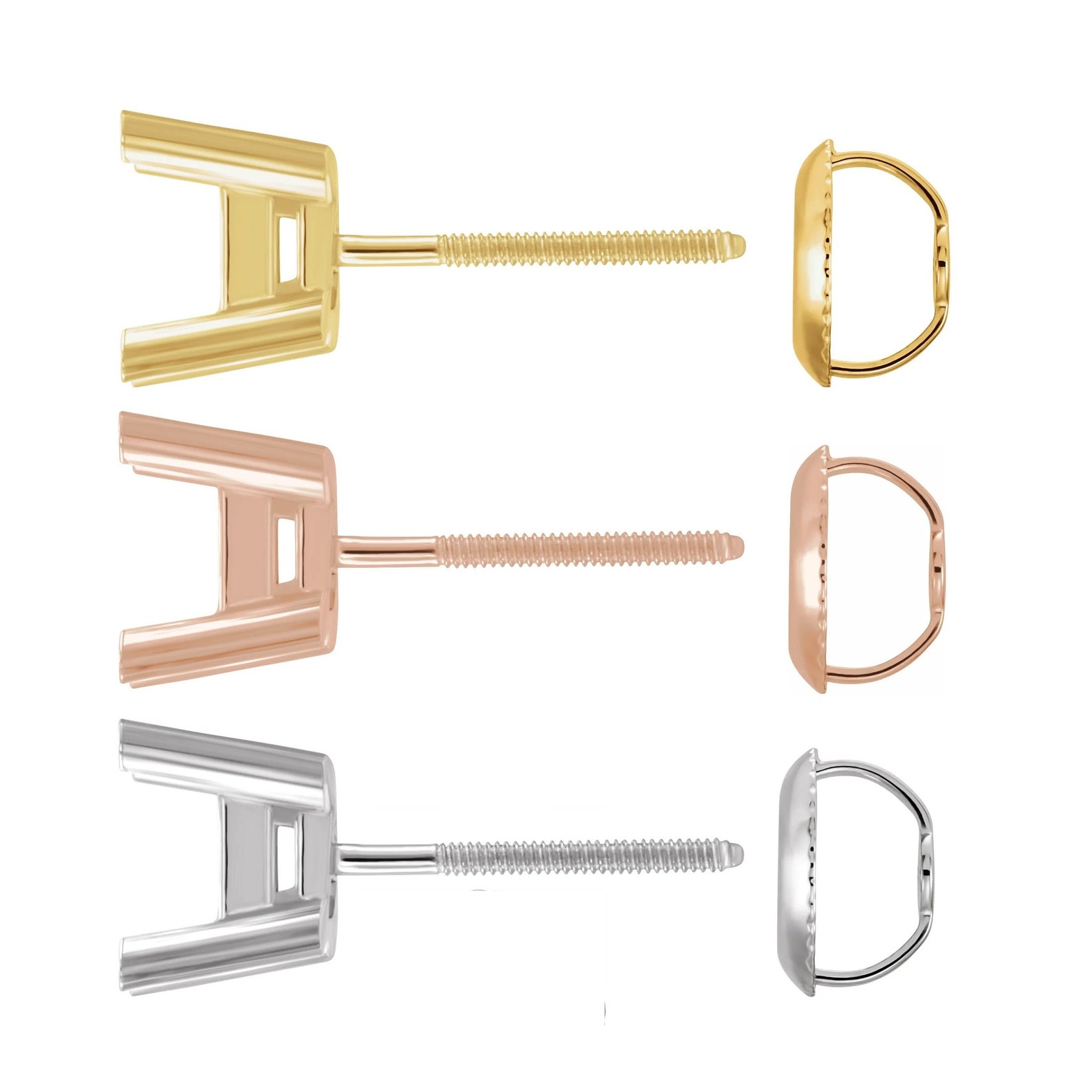 14K Gold Platinum 06 CTW Natural Diamond Accented Wood Branch Link Connector
