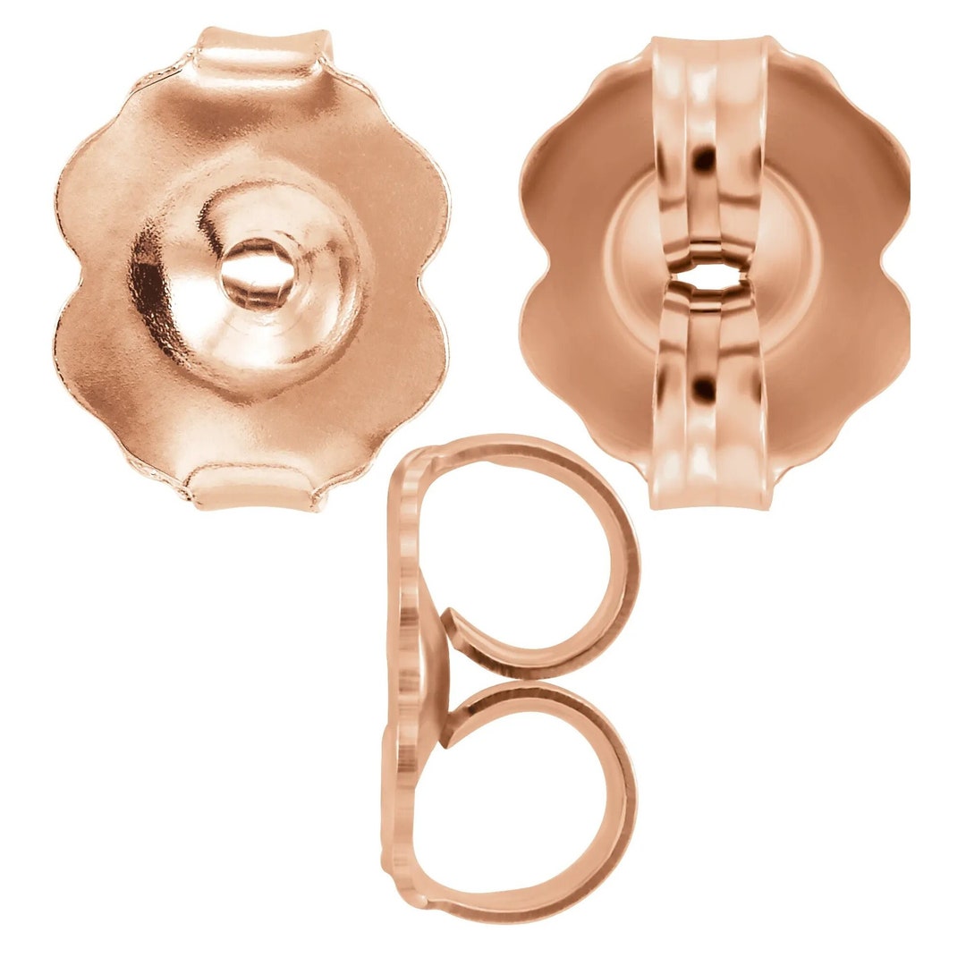 Lox Rose Gold Tone Earring Backs Butterflies (2 pr)