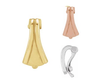 14K 18K Rose White or Yellow Gold Enhancer Bail with Safety Clasp Catch for Pearl Bead Charm Chain Pendant Dangle 2.5 x 2.5 mm ID