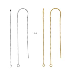 May include: A pair of earrings with a delicate chain design. The earrings are available in two finishes: silver and gold.  OR