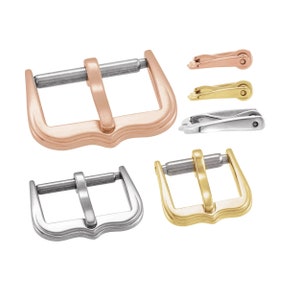 10K, 14K 18K Solid Rose,  White, Yellow Gold or Silver Designer Wingtip Bracket Pattern Watch Buckle 10mm-16mm