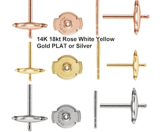 14kt 18kt Gold Platinum Silver Protektor® System Earring Lock Back & Post Set