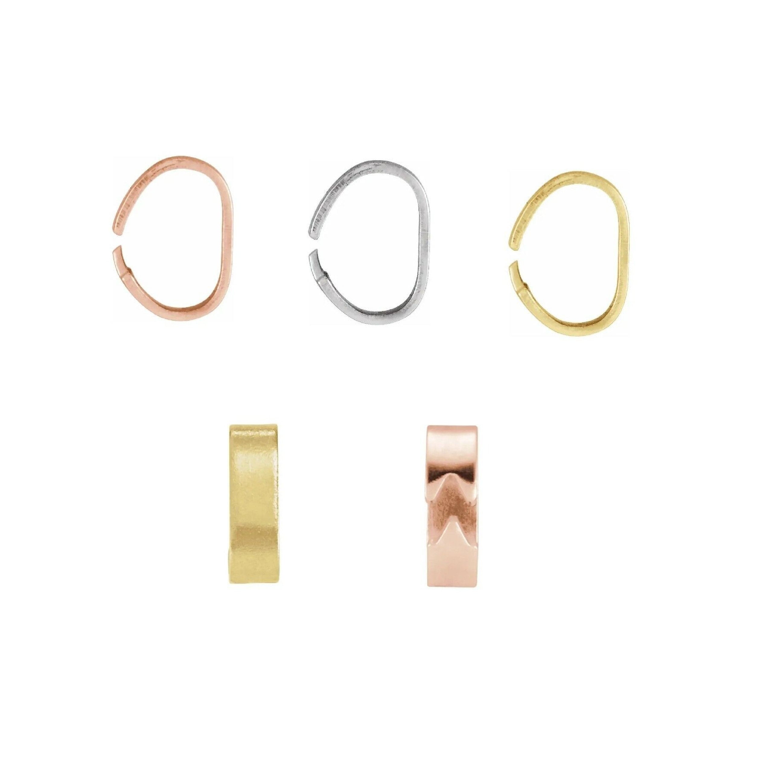 10K 14K 18K Solid Gold & Platinum Round Open Jump Rings 22 Gauge