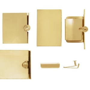 14K Yellow Gold 13-19.5 mm Plain Rectangle Box Clasp Strand Chain Tongue In Snap Push