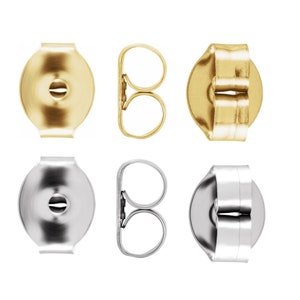 Pack of 100 Stainless Steel or Gold Plated Steel Friction Earring Back 4.4mm Pad Clutch Nut