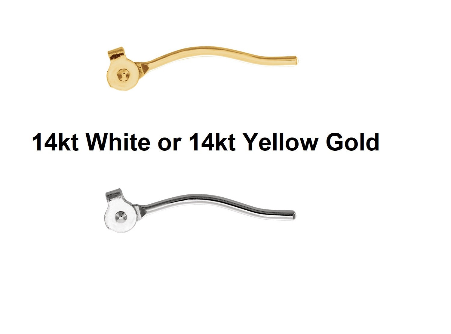 14K Solid Gold Replacement Hoop Wire w/Hinge Joint Earring Components 12,16,18MM
