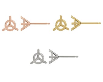 10K 14K 18K Gold Platinum or Silver Martini Cocktail Style Friction Post Stud Earring Mount Settings