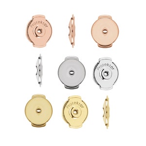 14kt 18kt Gold Platinum Silver Protektor® System Earring Lock Back One Piece or Pair