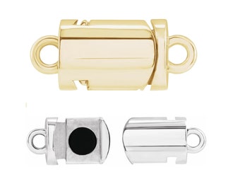 Freedom Clasp™ Rhodium-Plated Sterling Silver of 14K Vermeil 6 mm Magnetic Clasp Closure Chain