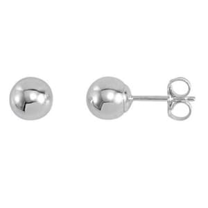 925 Sterling Silver Round Polished Bright Ball Post Stud Earrings w/Backs New