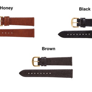 Men&#39;s Genuine Leather Lizard Grain Watch & Buckle Strap Band Findings 7.5&quot; Long