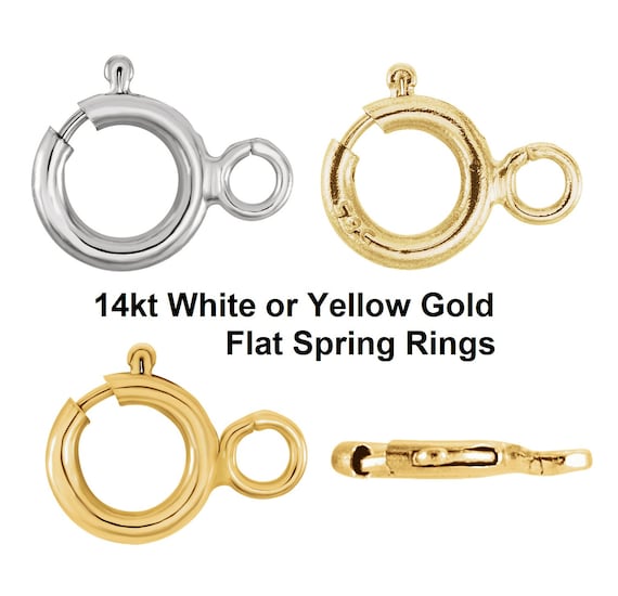Lot De 5 Fermoirs Ressort Or Blanc 14k - 5mm - Pour Bracelet/collier - Neuf Sous Emballage - Italie