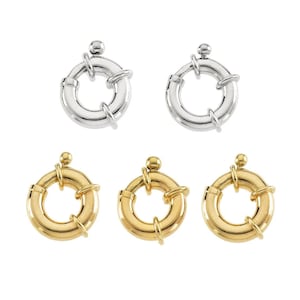 14K Solid Gold or .925 Silver 12-18mm Jumbo Spring Ring Heavy Luxury Clasp Chain