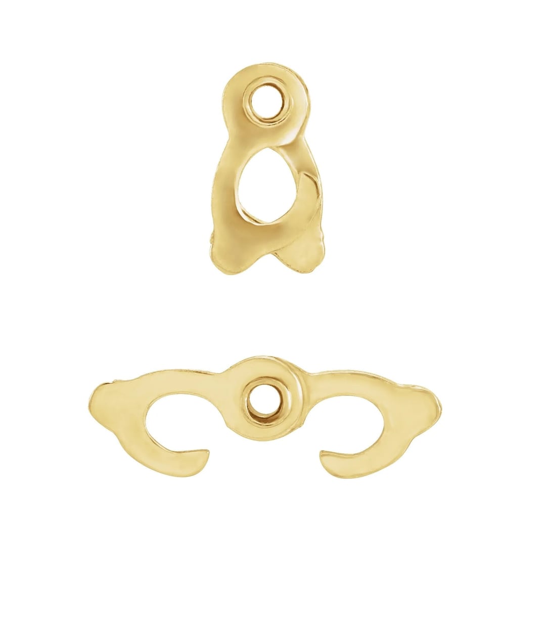 14K Solid Yellow Gold Sister Hook Claw Clasp Bracelet Chain Closure