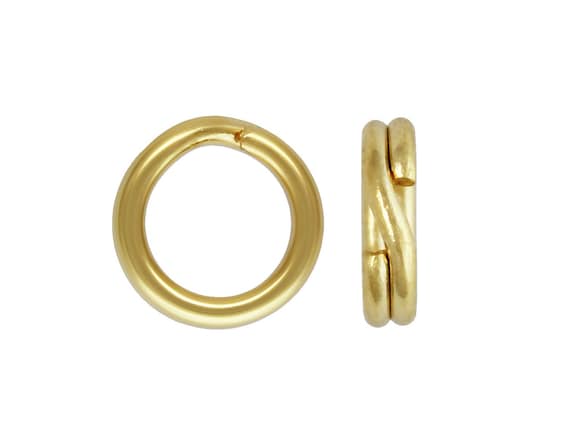 14K Yellow Gold 3.5mm-5mm Round Split Rings Key Jump Rings Chain Findings NEW