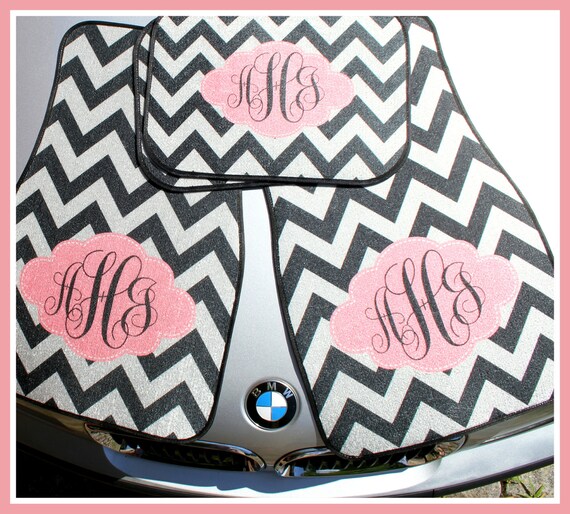 Car Mats Monogrammed Gifts Personalized Custom Car Mats Cute Car Accessories For Women Car Mat Monogram Gift Ideas Sweet 16 Car Decor