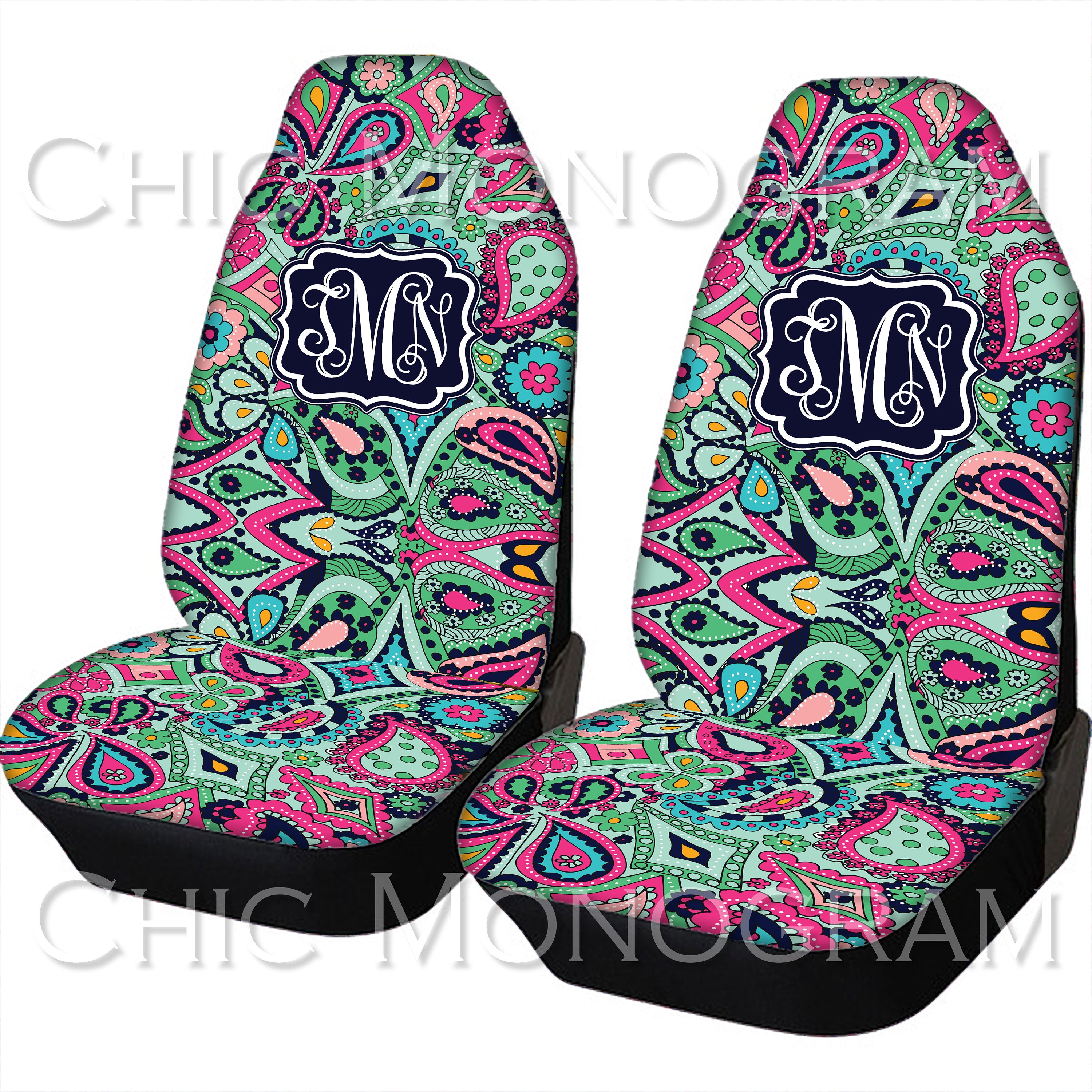 Seat Covers For Vehicle Paisley Jewels Car Front Seat Covers For Vehicle Paisley Jewels Car Front Cover Monogram Personalized Accessories