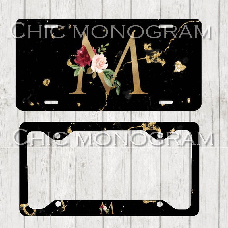 Cute Floral License Plate Cover Decorative Car Tag Holder