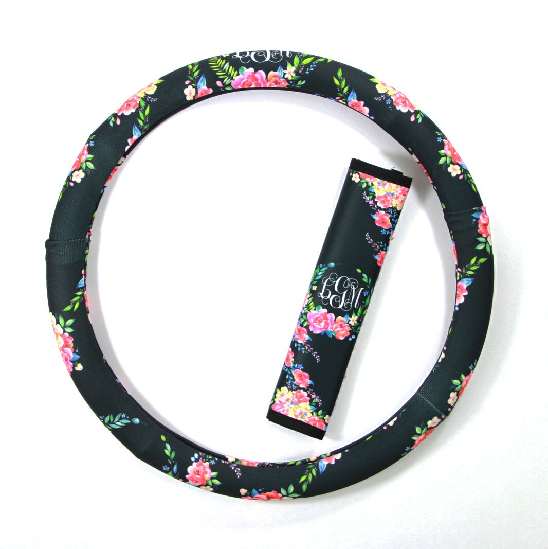 Car accessories Classy Black Floral car accessories for Etsy