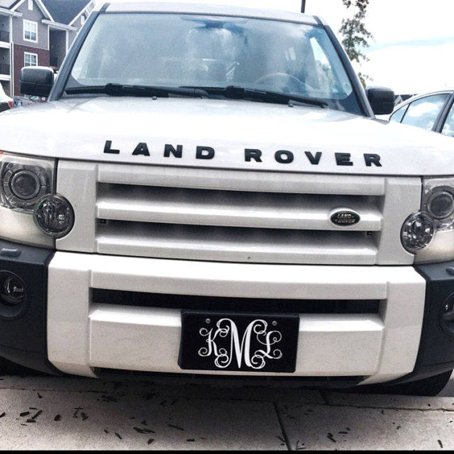 Classy Black and White Monogrammed Car Tag Front License Plate Etsy