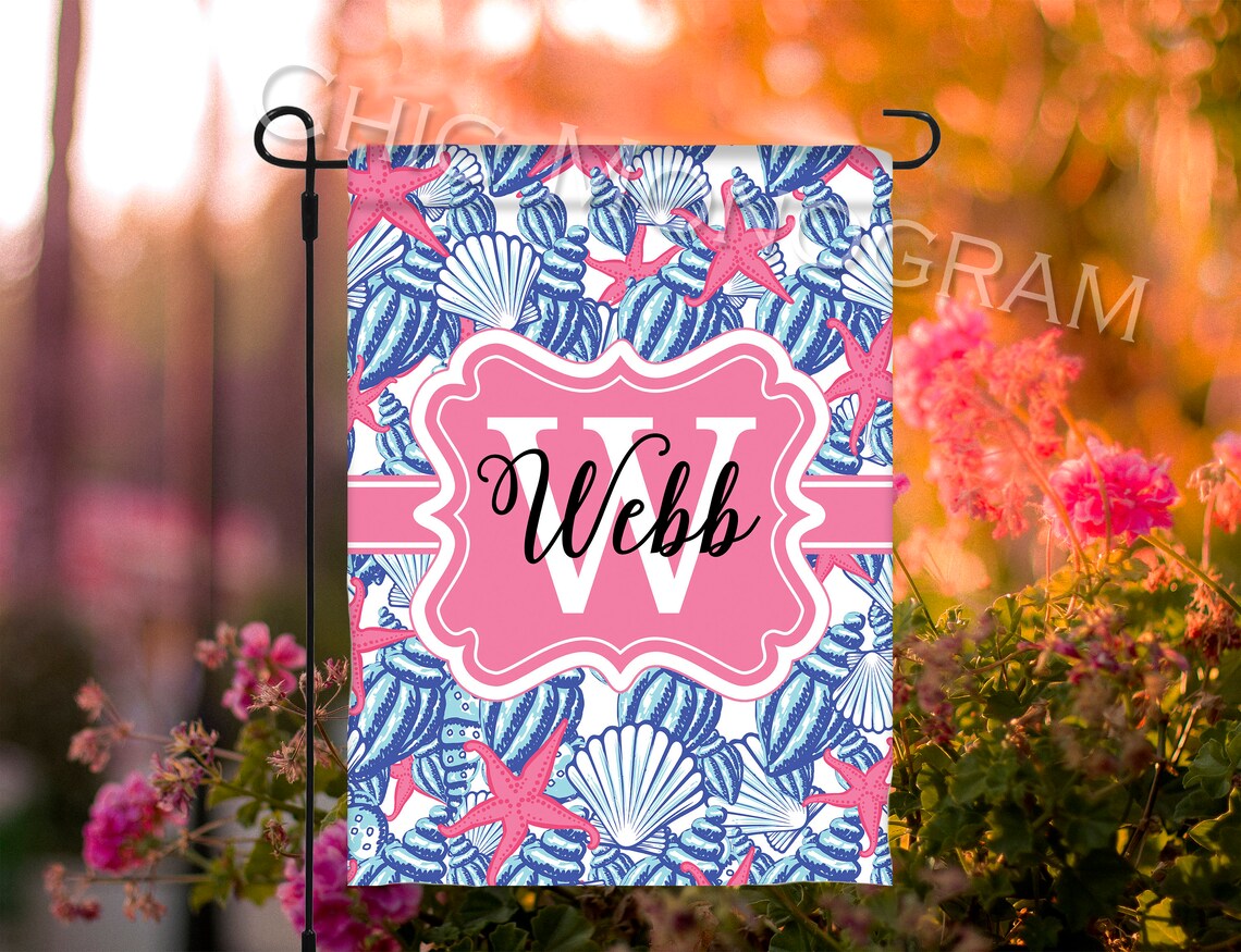 Garden Flag Home Decor Garden Flag Personalized Sea Shell Etsy