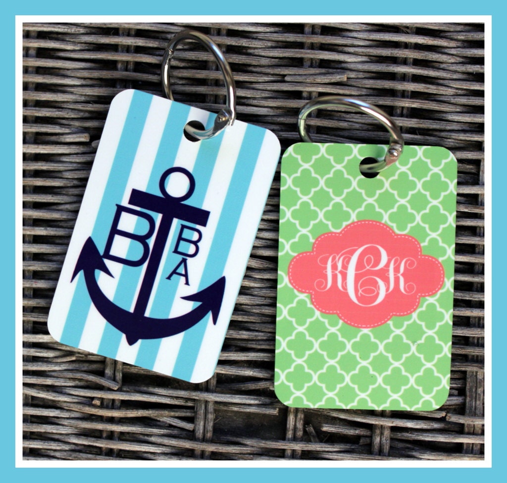 Monogrammed Gift Key Chain Key Ring Personalized Key Chain Etsy
